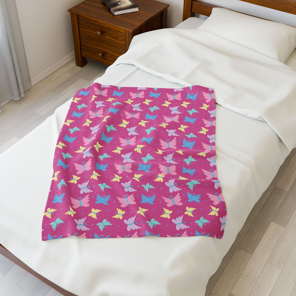 Thumbnail: Whimsy Wings Velveteen Plush Blanket