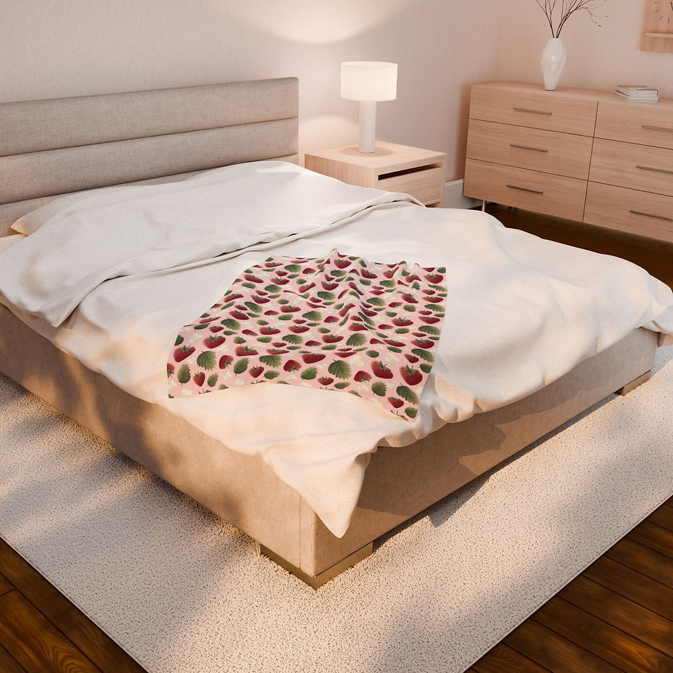 Thumbnail: Berry Garden Velveteen Plush Blanket