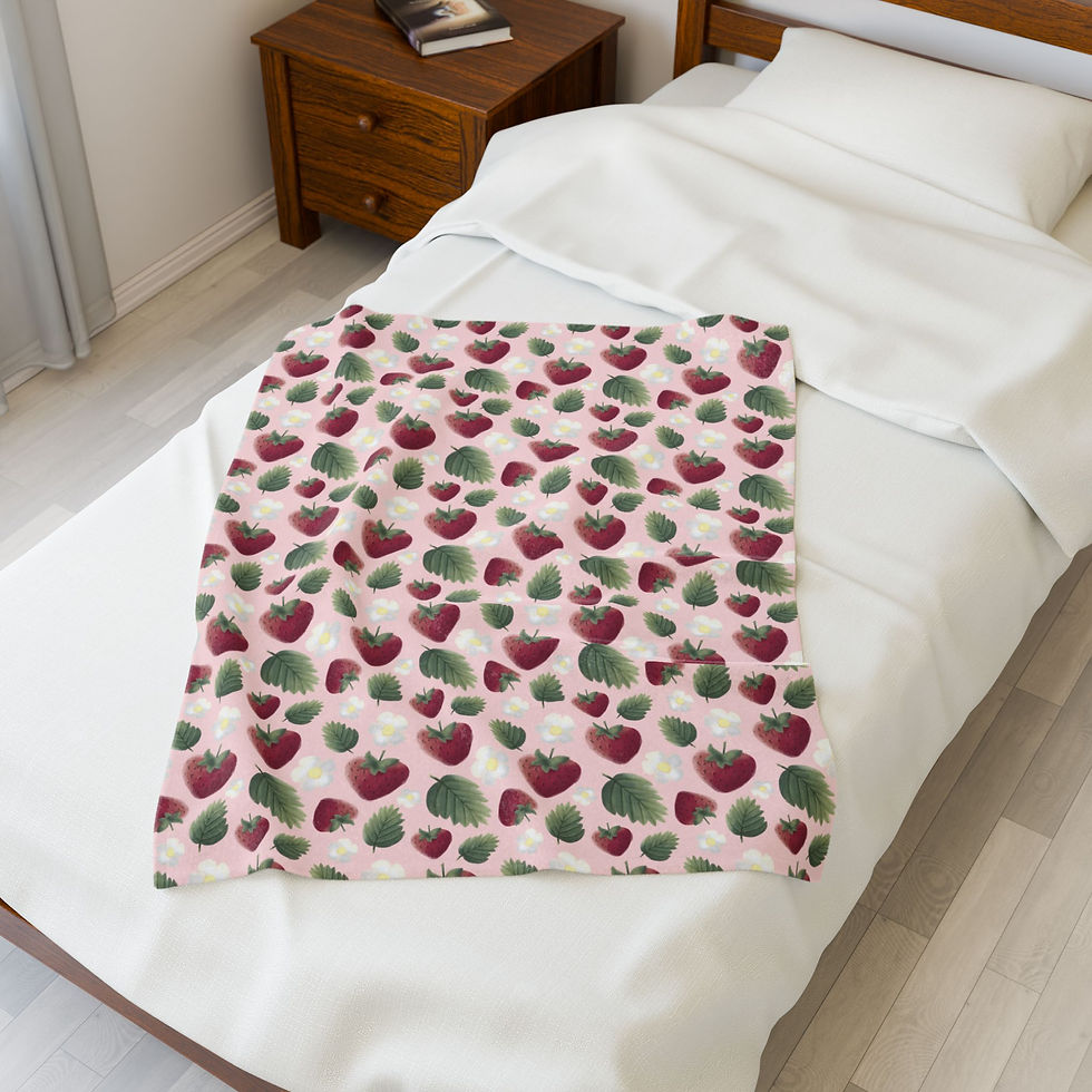 Thumbnail: Berry Garden Velveteen Plush Blanket