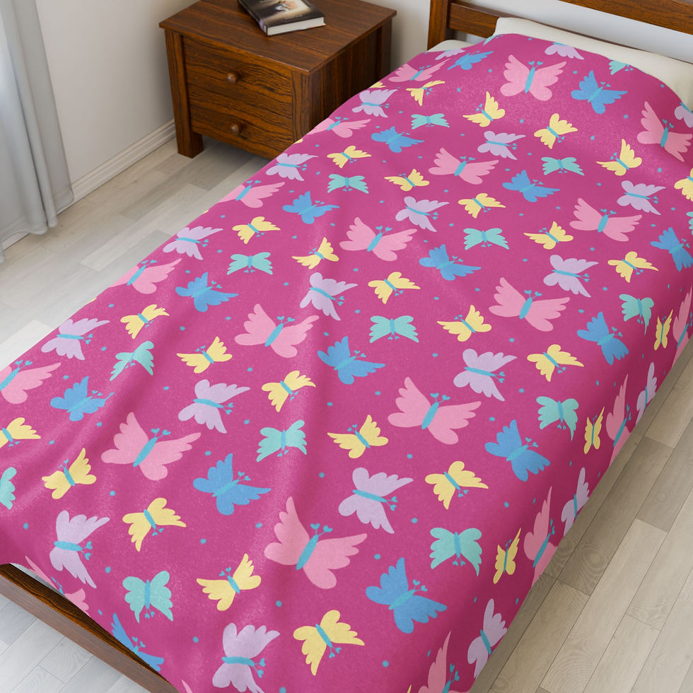Thumbnail: Whimsy Wings Velveteen Plush Blanket
