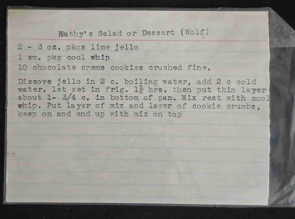 Kathy Wolf's Salad or Dessert