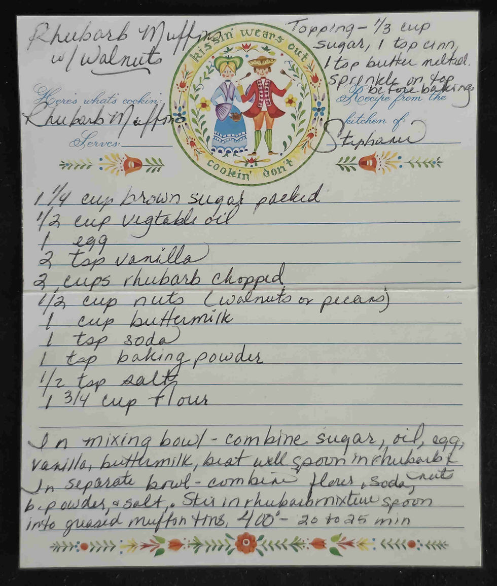 Stephanie's Rhubarb Muffins