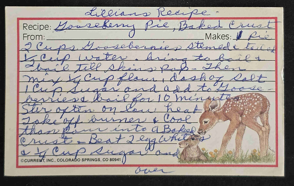 Lillian's Gooseberry Pie Front