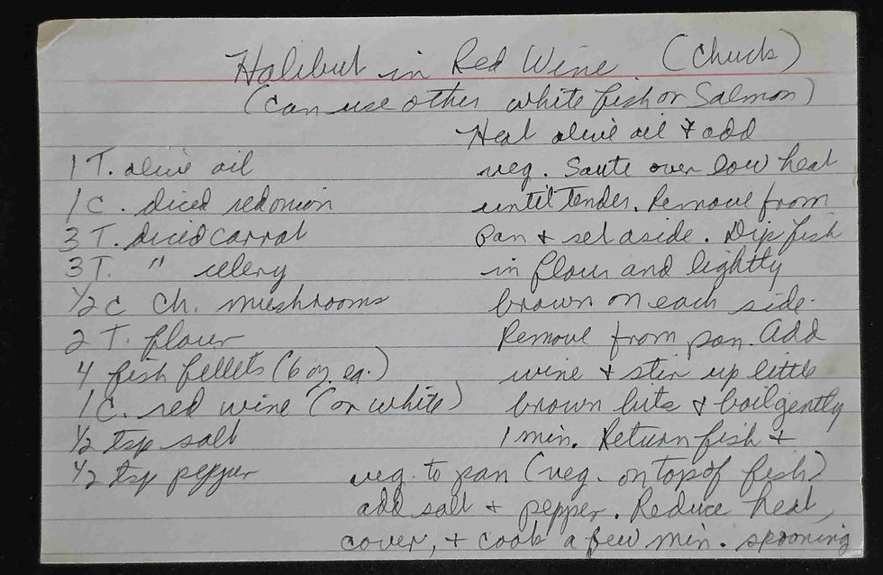 Chuck's Halibut in Red Wine Front