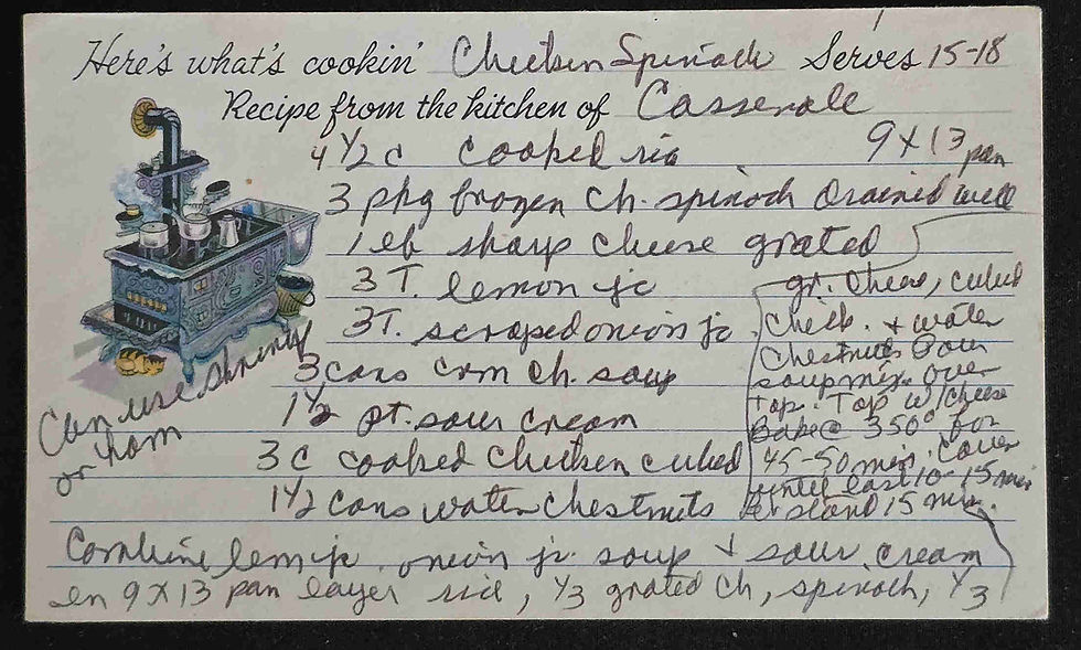 Chicken Spinach Casserole Front