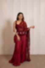 maroon saree