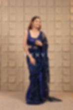 navy blue saree