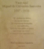 Texto del Persiles en la lápida de Cervantes. Iglesia de las Trinitarias. Madrid.