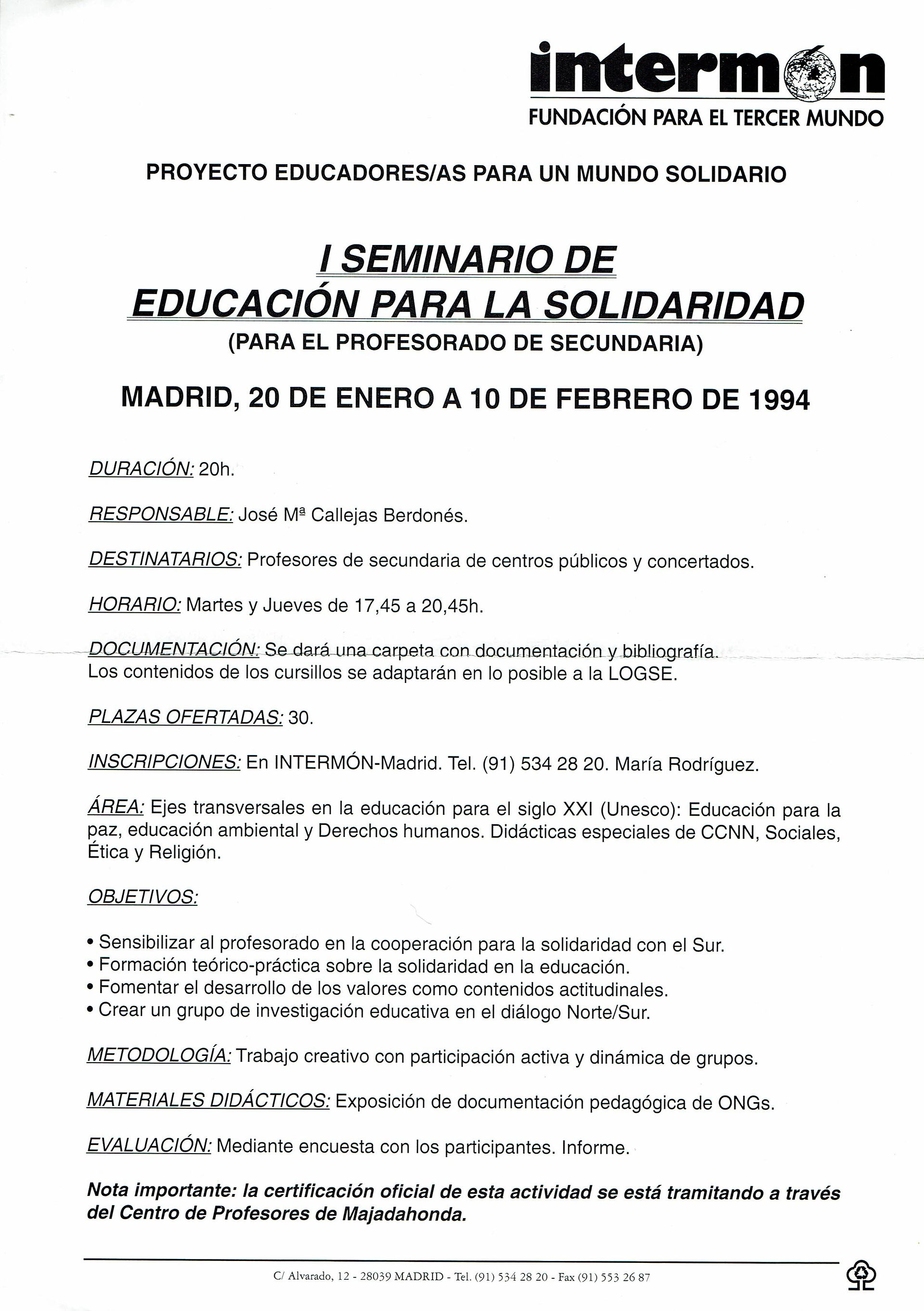 Educación para la solidaridad.1994.A