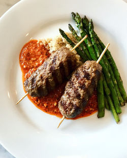 Lamb Kabobs with Romesco Sauce