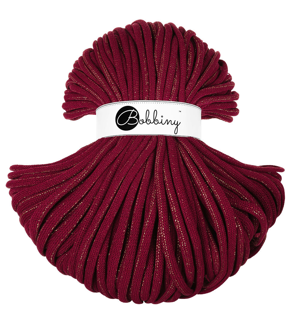 Miniaturbild: Bobbiny Flechtkordel Golden Wine Red