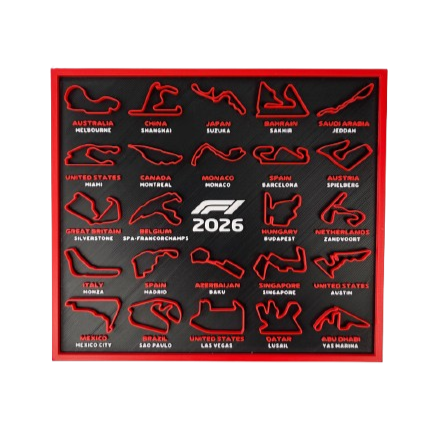 3D календар сезону Формули 1 з трасами