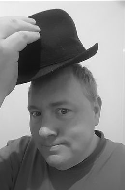 Phil with hat black and while