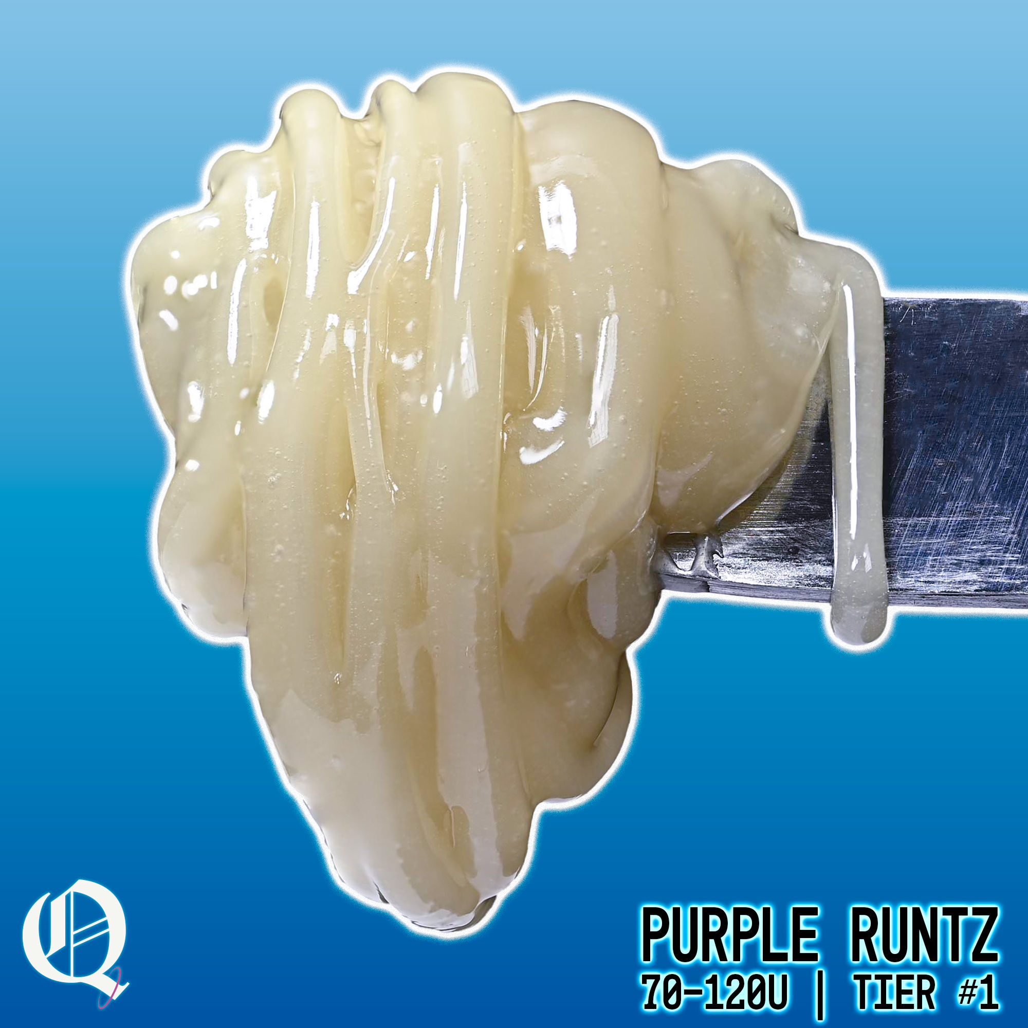 Purple Runtz Live Rosin THCa Product photo dab shot