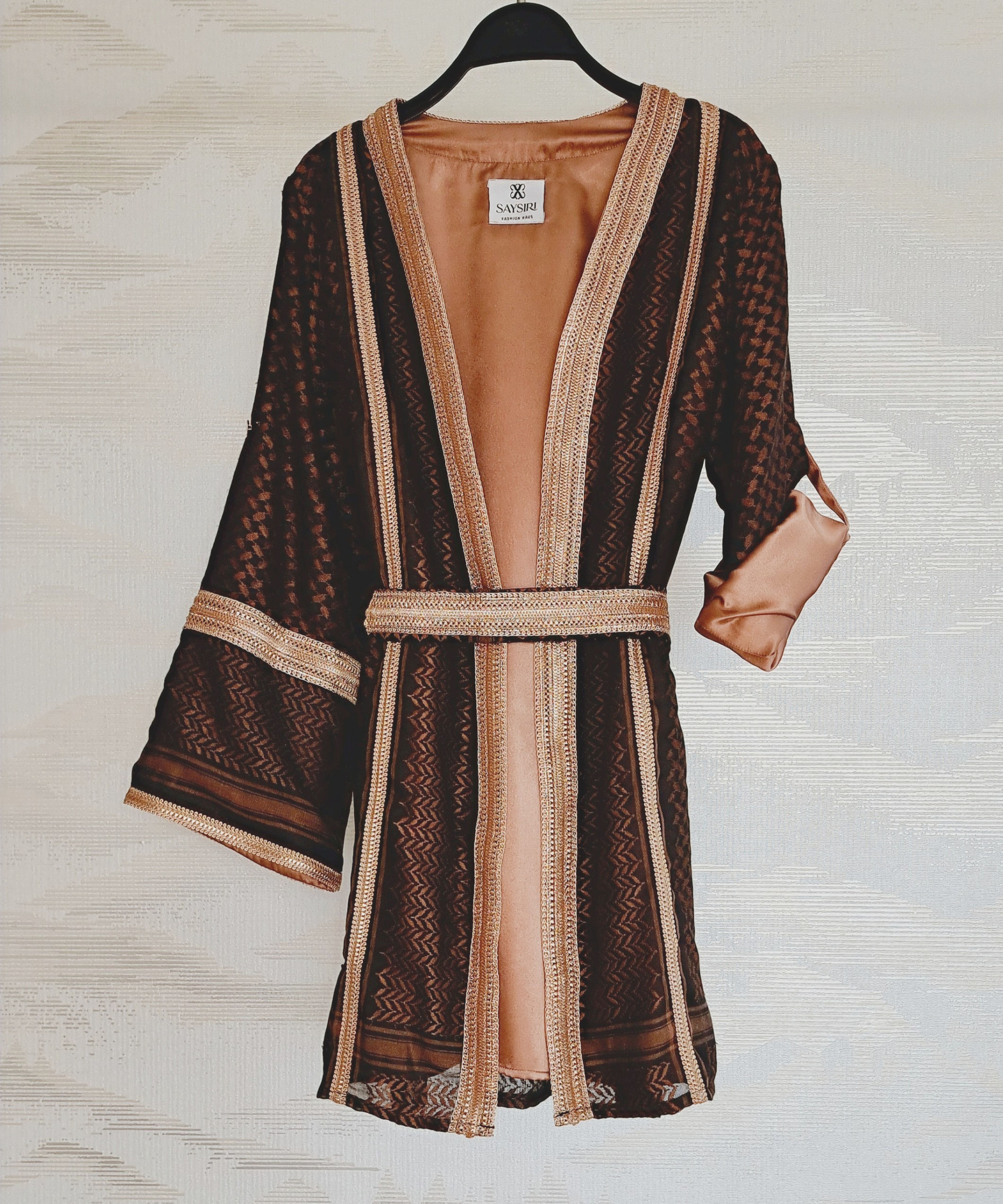 Kimono Keffiyeh Brown Coffee
