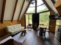 Interior cabaña Alpina para 4 personas