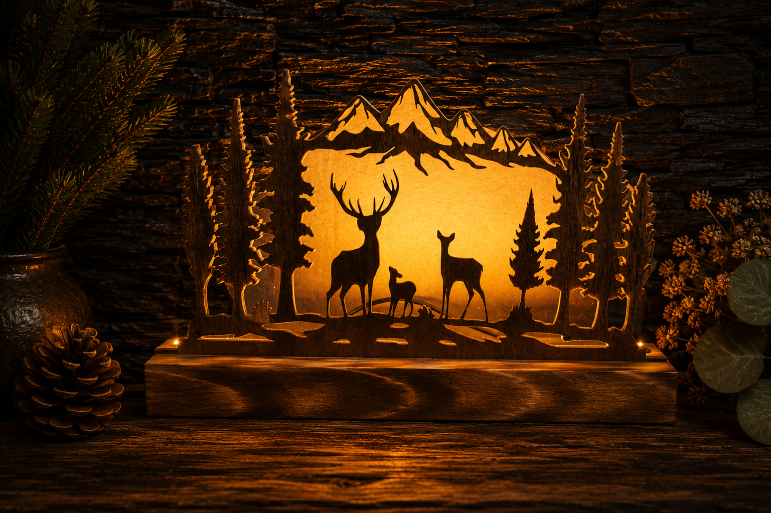 Famille cerf & montagne