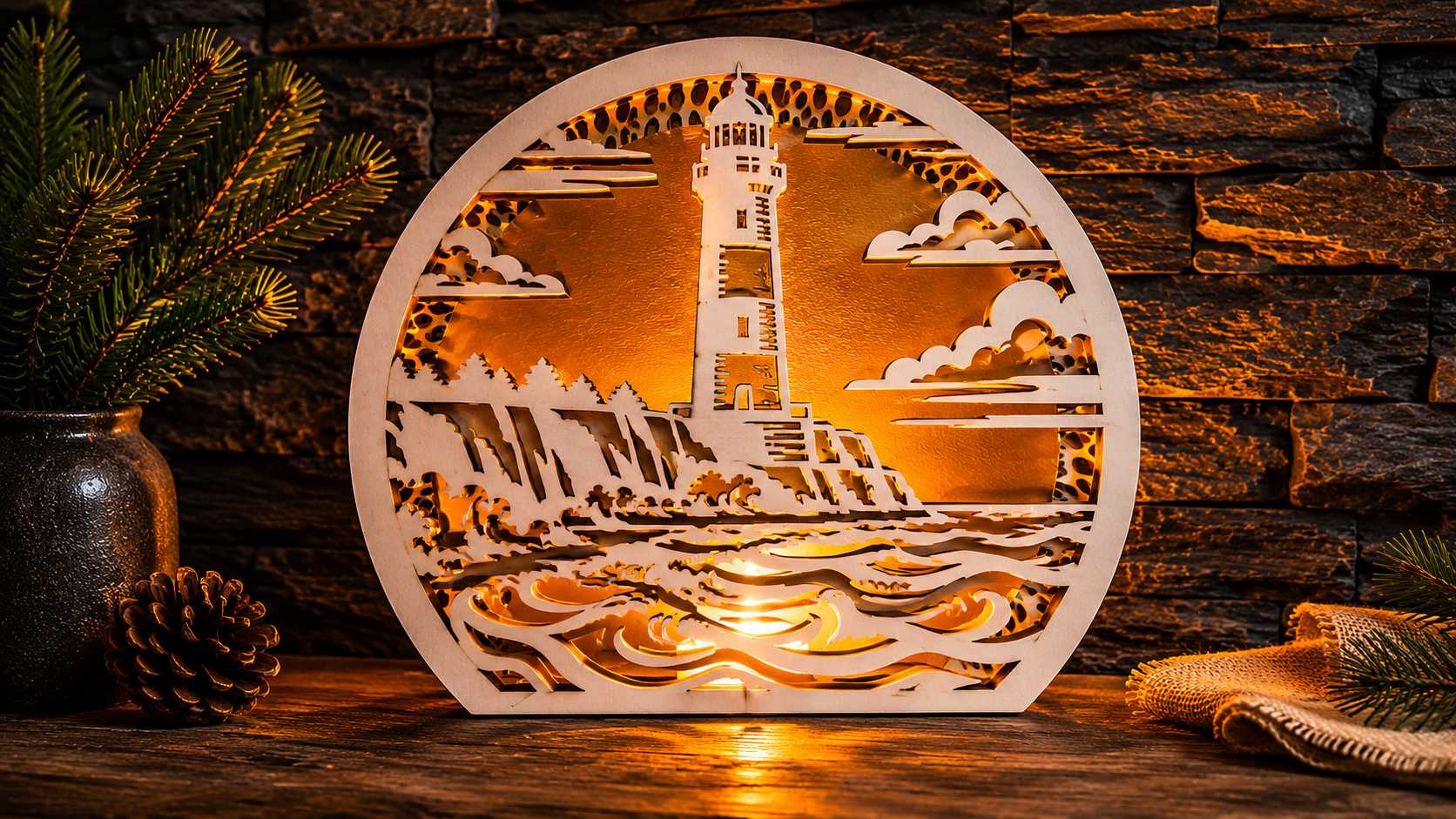Lanterne ronde phare bord de mer