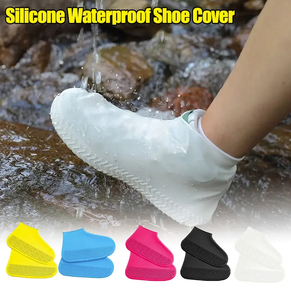 1 Pair Rubber Rain Boot Overshoes For Outdoor Use, Silicone Waterproof