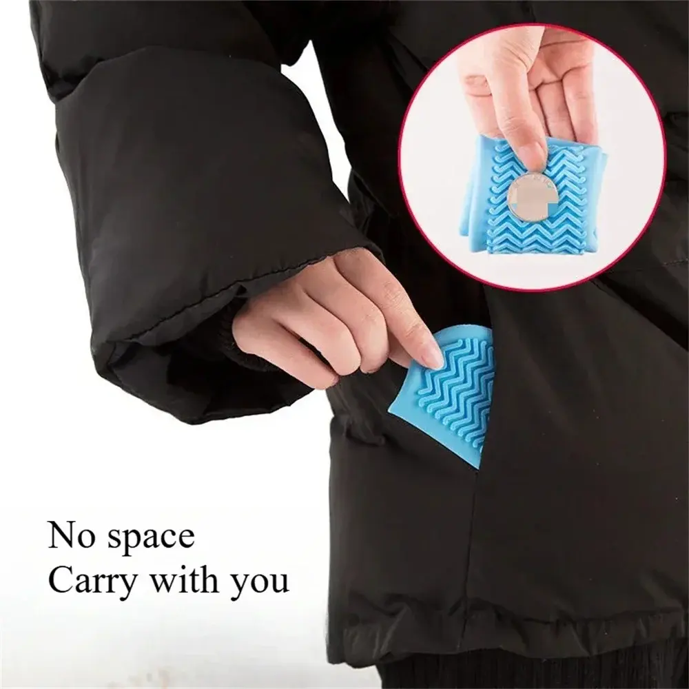 1 Pair Rubber Rain Boot Overshoes For Outdoor Use, Silicone Waterproof