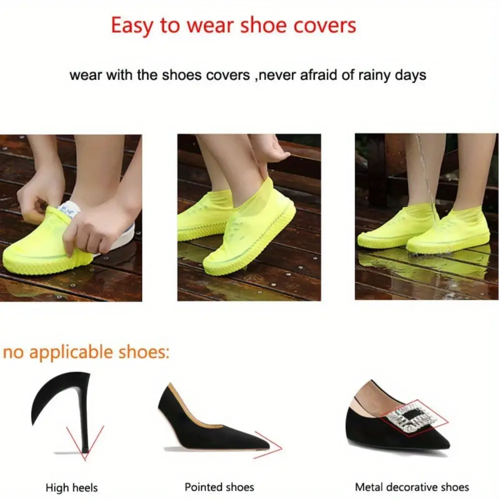 Rubber Rain Boot Overshoes For Outdoor Use, Silicone Waterproof Shoe