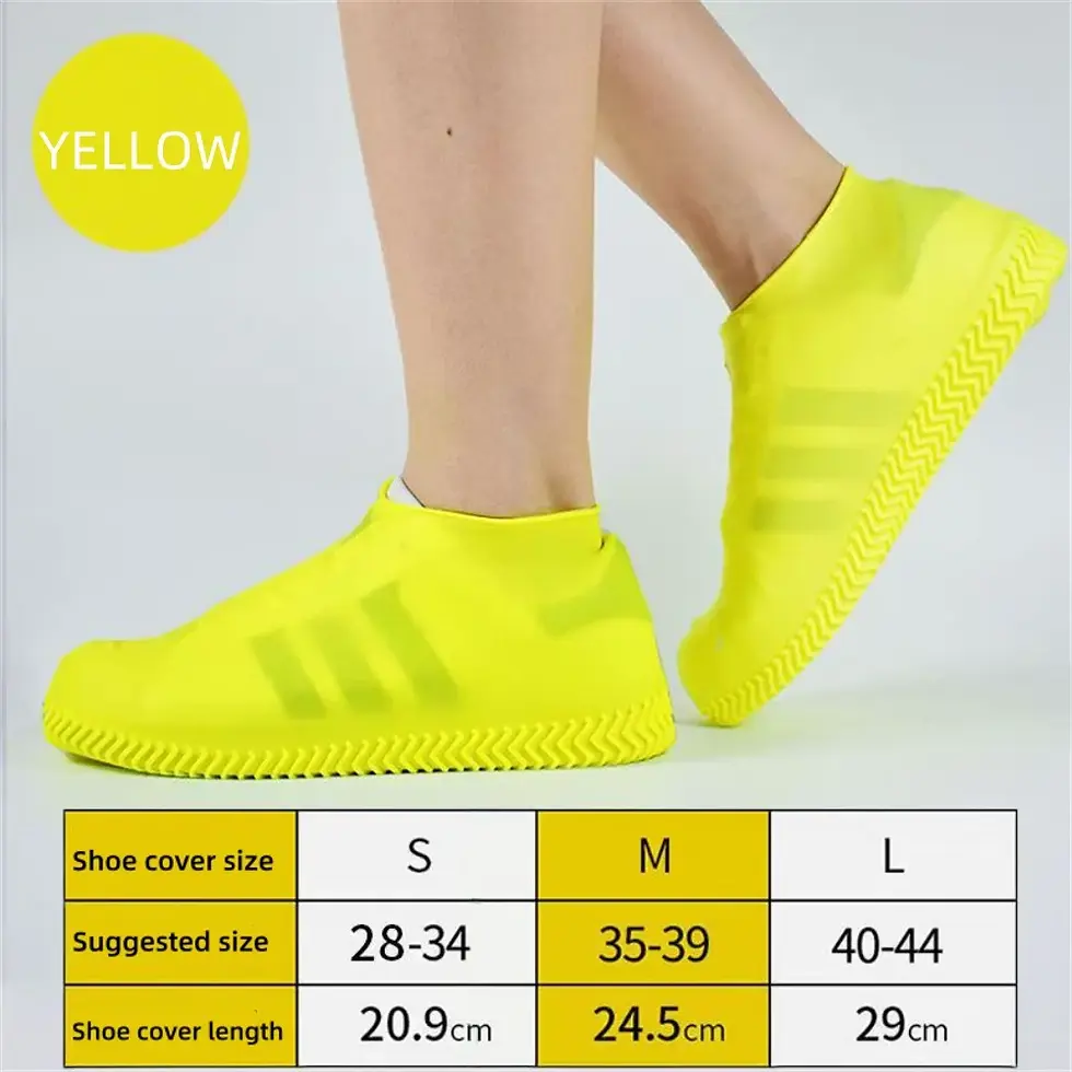 Thumbnail: 1 Pair Rubber Rain Boot Overshoes For Outdoor Use, Silicone Waterproof