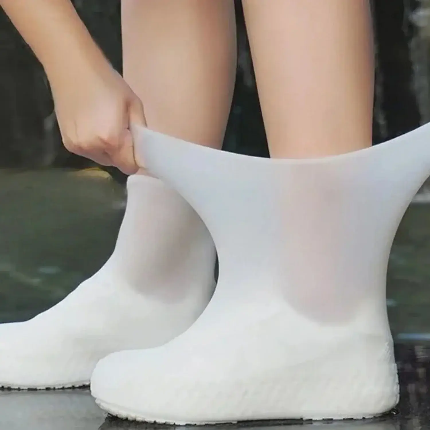 5 Pairs Silicone Waterproof Shoe Covers Reusable Non Slip Rain Boot