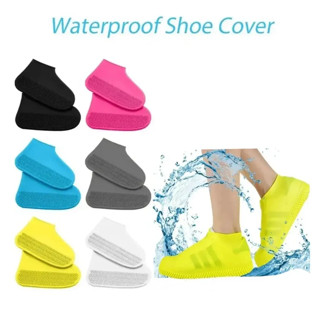1 Pair Rubber Rain Boot Overshoes For Outdoor Use, Silicone Waterproof
