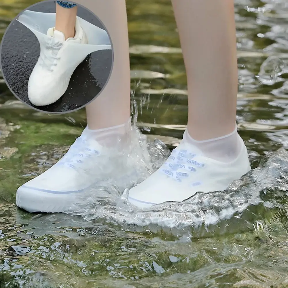 1 Pair Rubber Rain Boot Overshoes For Outdoor Use, Silicone Waterproof