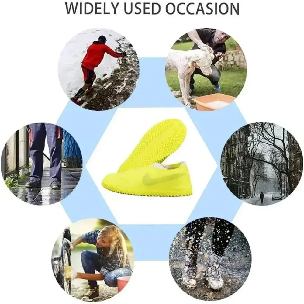 1 Pair Rubber Rain Boot Overshoes For Outdoor Use, Silicone Waterproof