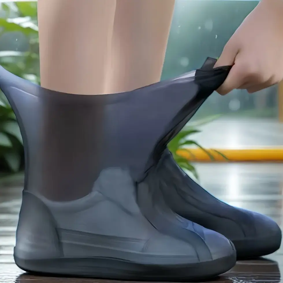 Thumbnail: Waterproof Silicone Shoe Covers - Reusable Rubber Rain Boots, Non-Slip