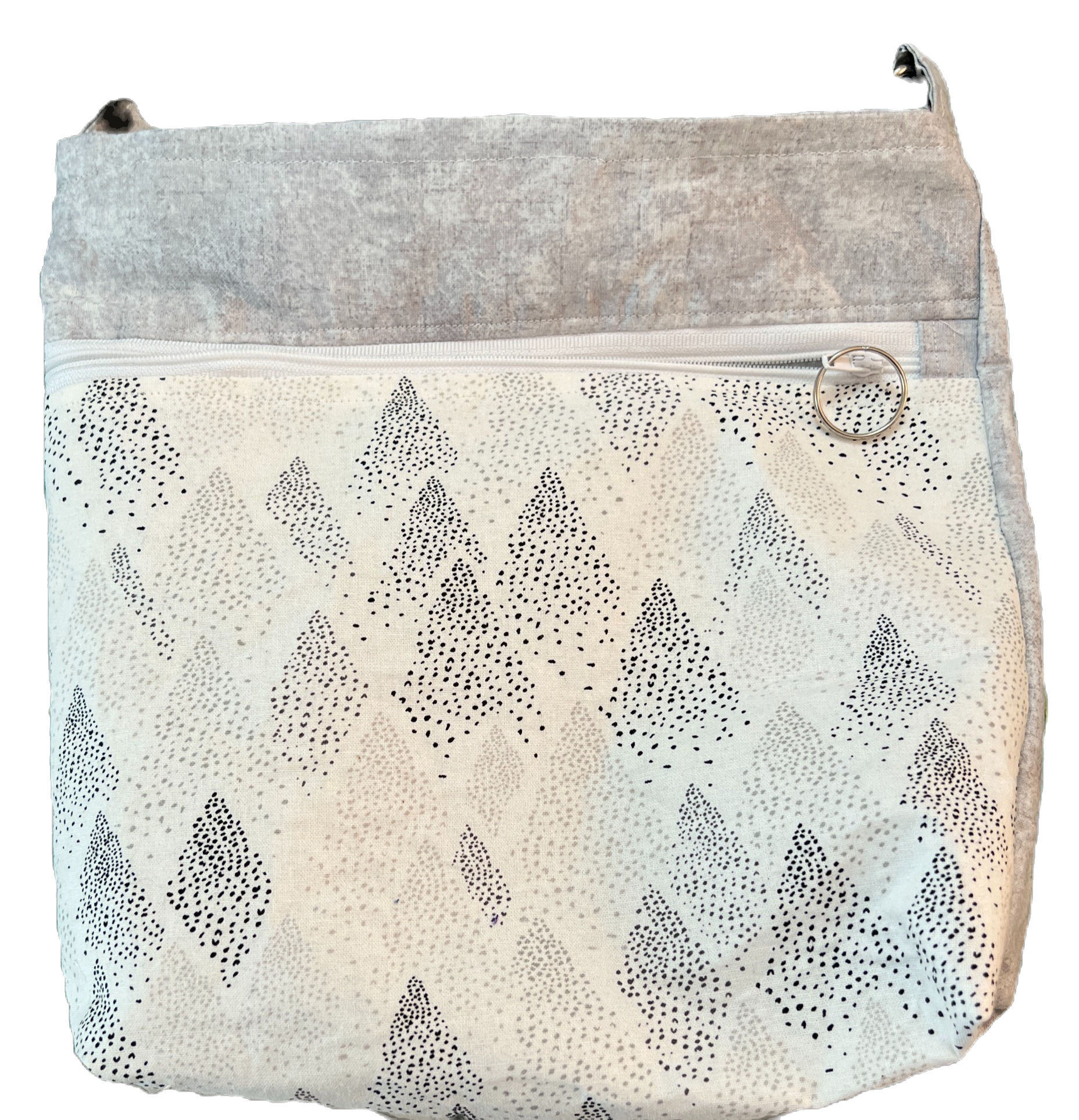 White on Gray crossbody