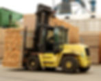 Forklift moving wood products at a WMA member's facility