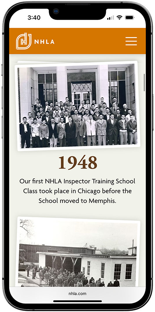 NHLA Website - Mobile Phone Mockup