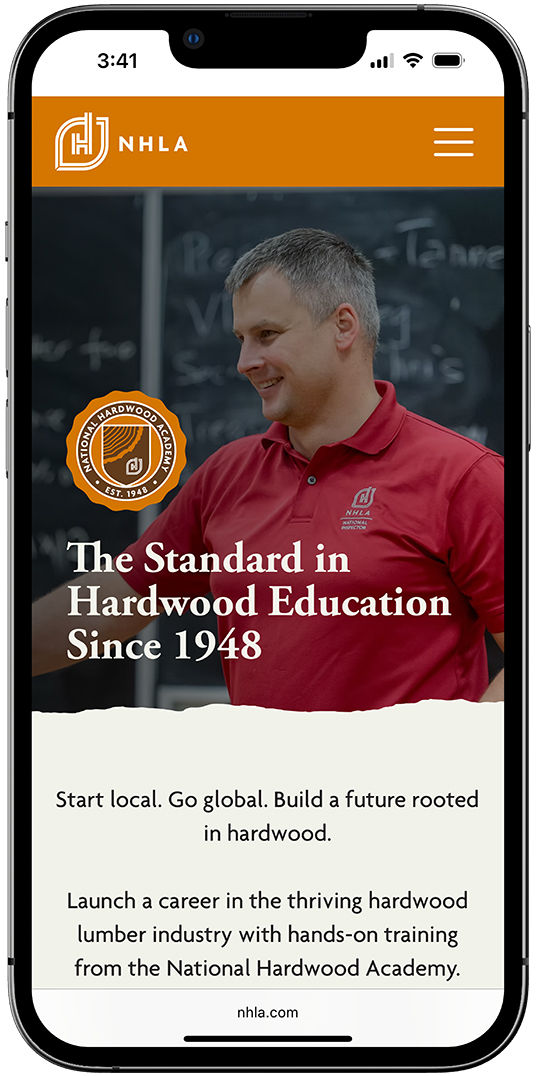 NHLA Website - Mobile Phone Mockup