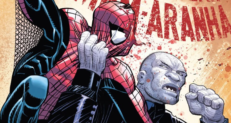 Homem-Aranha lutando contra o Lápide