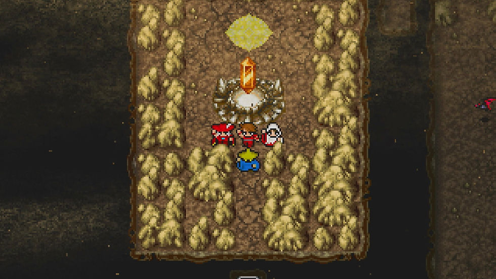 O primeiro cristal conquistado pelos heróis após derrotar o chefe Lich.