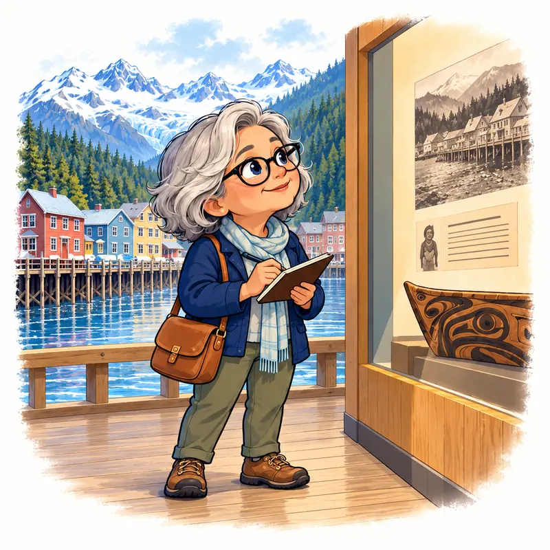 Cultural cruiser with a notebook at a museum