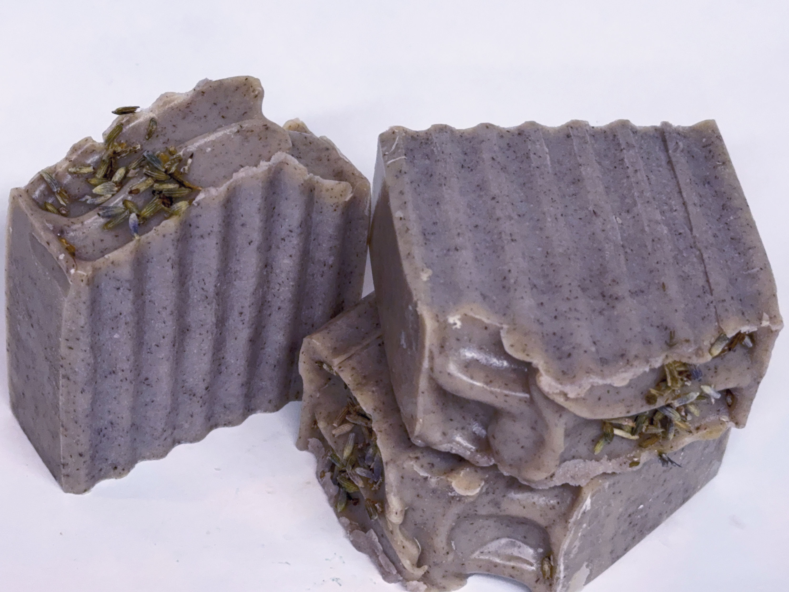 Lavender purple soap bar with lavender buds