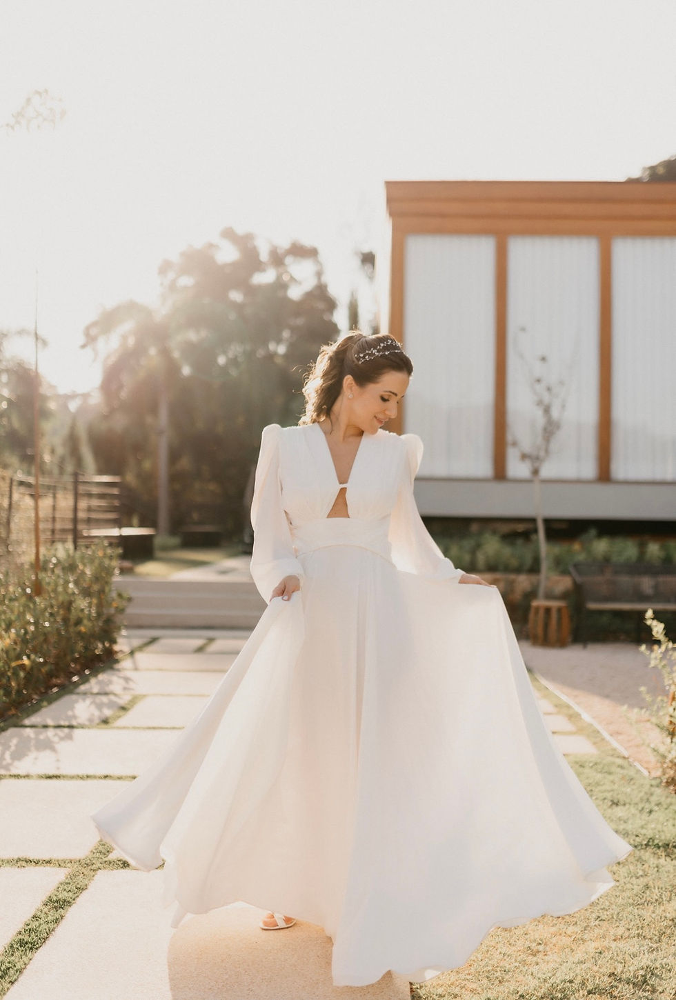Miniatura: Vestido de Noiva Minimalista fluido YolanCris