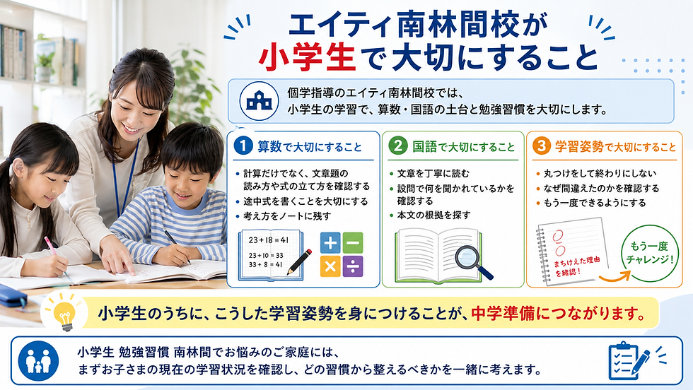 エイティ南林間校が小学生で大切にすること