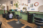 Toledo Ohio boutique salon interior warm lighting design