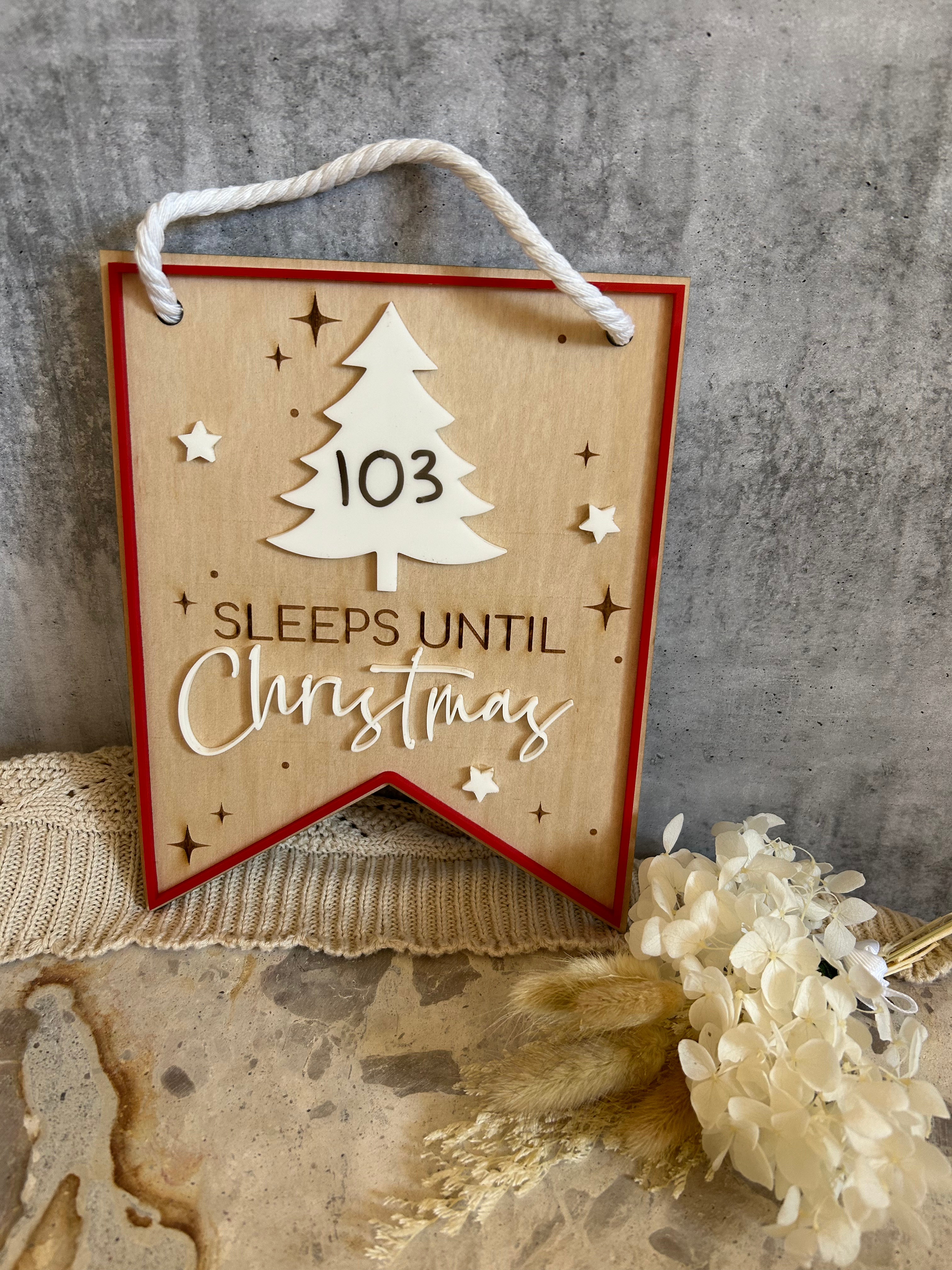 Christmas Countdown Hanging Sign