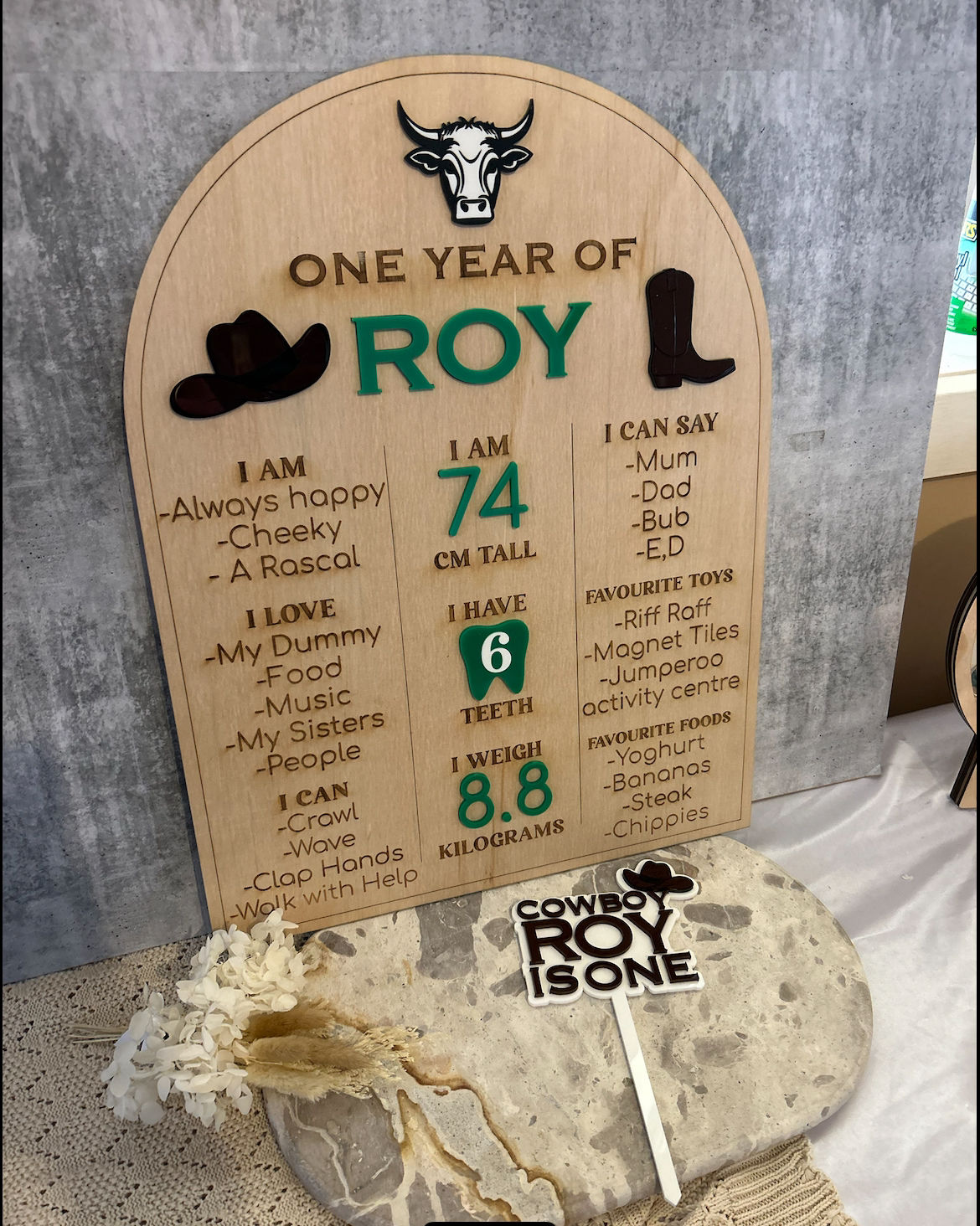 Cowboy/Rodeo 1st Birthday Milestone Board