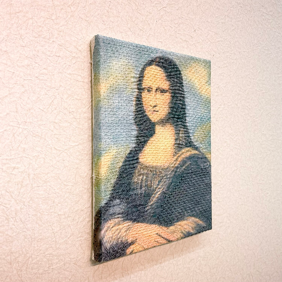Thumbnail: Fabric panel 18cm x 24cm Mona Lisa Leonardo da Vinci