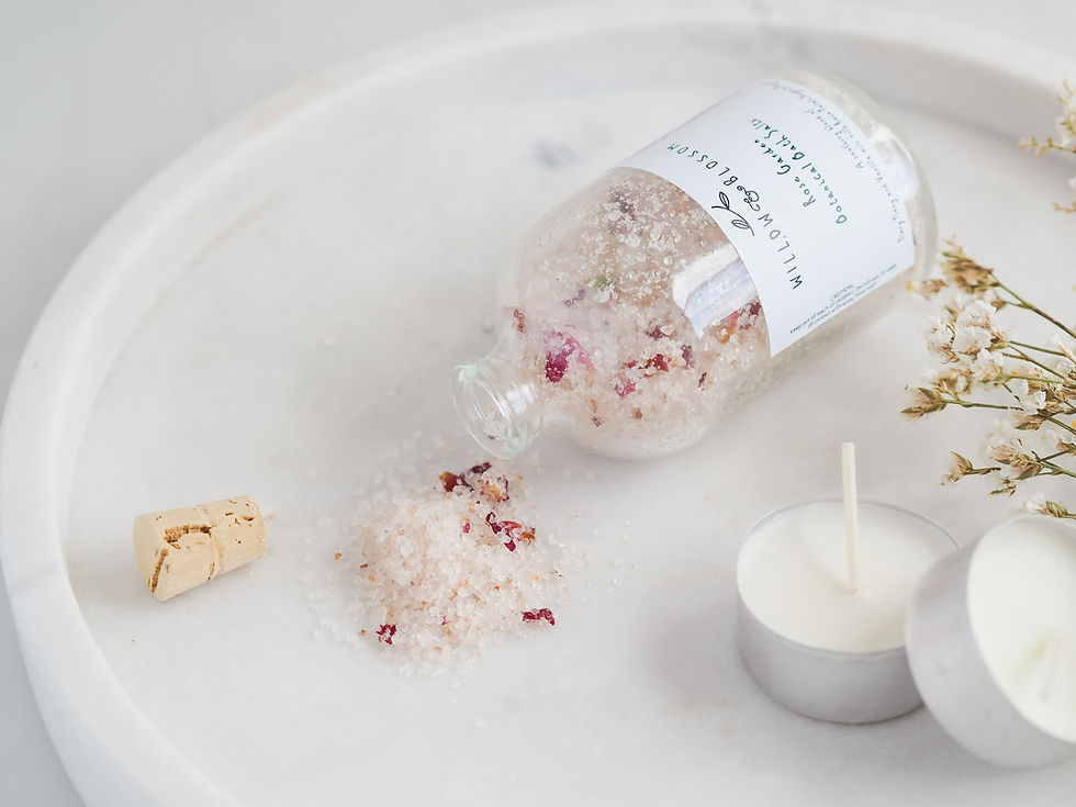 Luxury rose-scented bath salts for relaxation and skin care