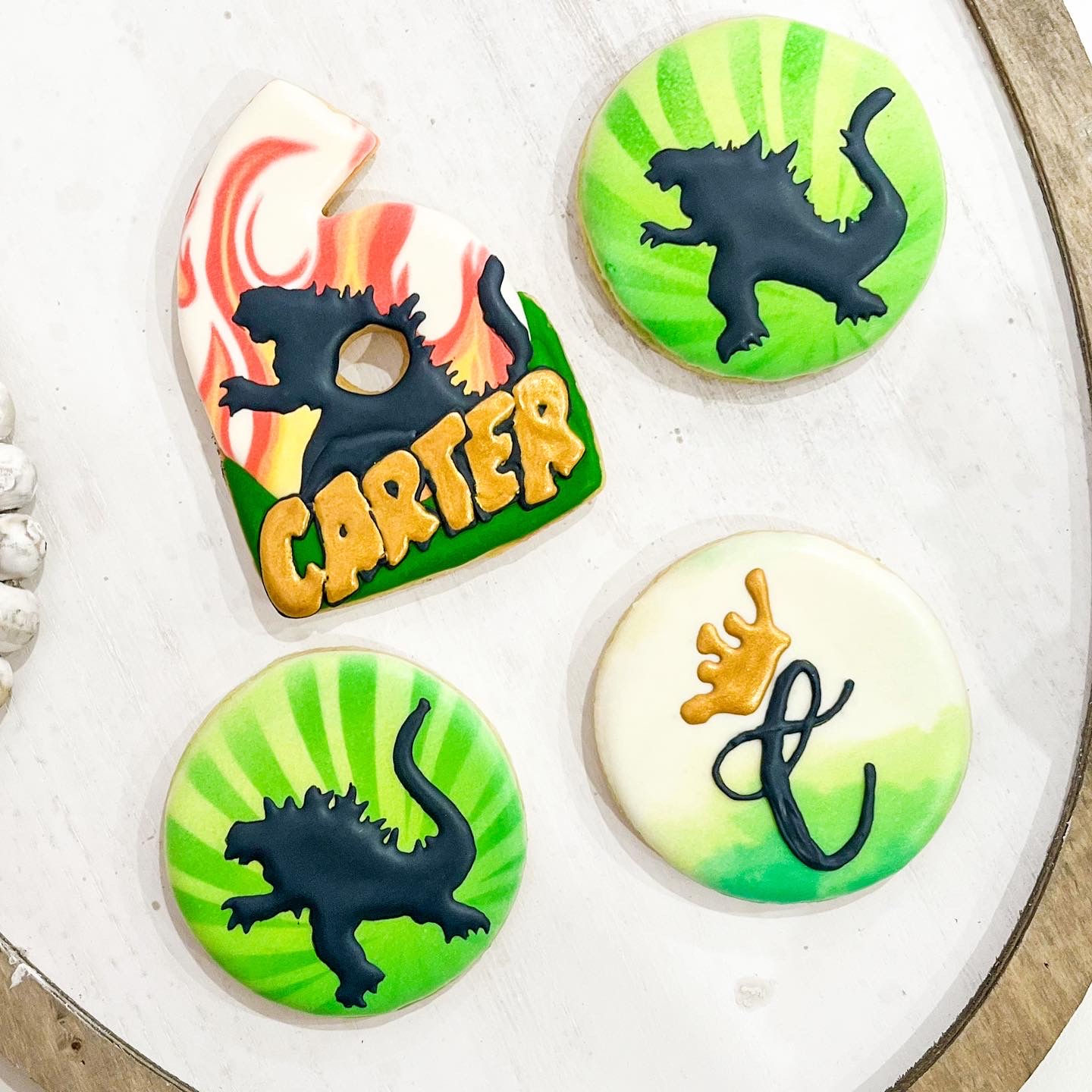 Godzilla inspired cookies 