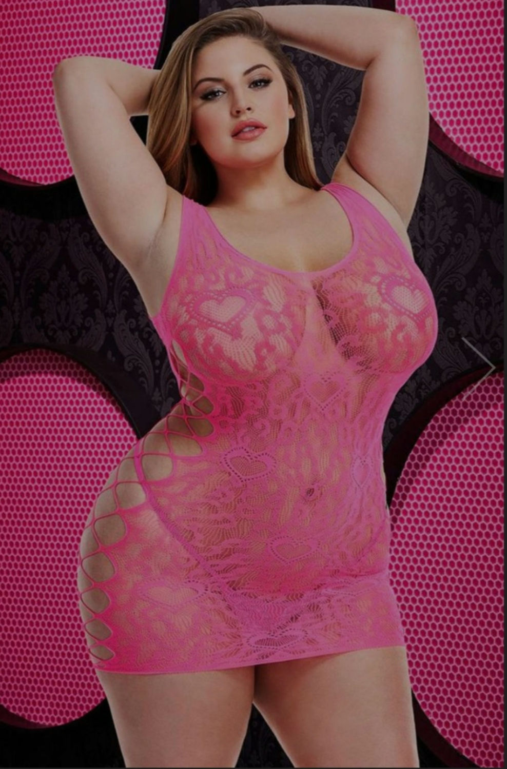 Pink Work of Hear Dress OSXL
