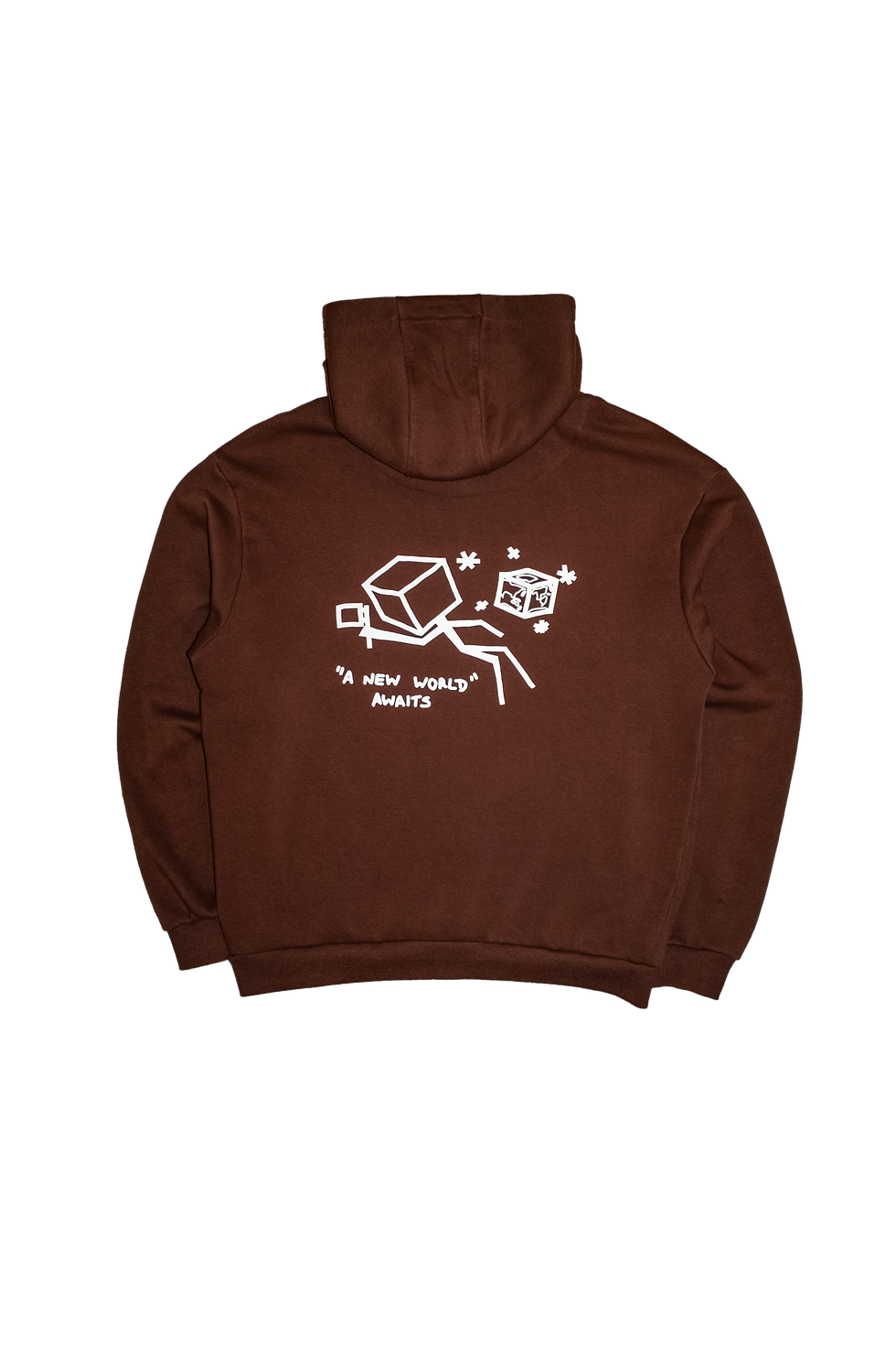 Thumbnail: The Relatable Stickman Unisex Hoodie Brown Back View Inside The Box Clothing