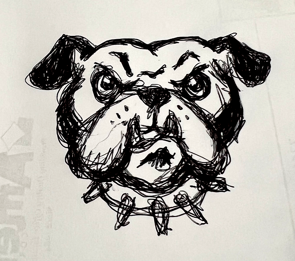 Rough sketch for Baby Bulldogs logo